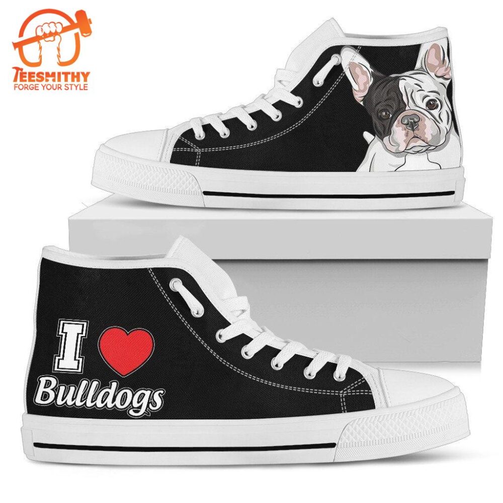 I Love French Bulldog High Top Shoes