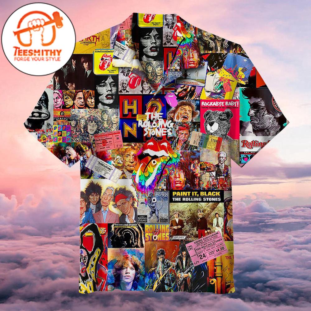 Iconic Stones Collage Hawaiian Button Up Shirts