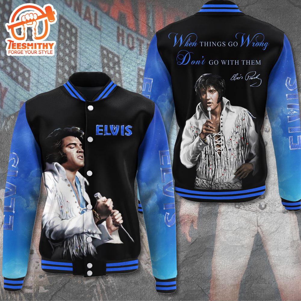 In Memory Of Elvis Presley Special Signatures Black Baseball Jacket