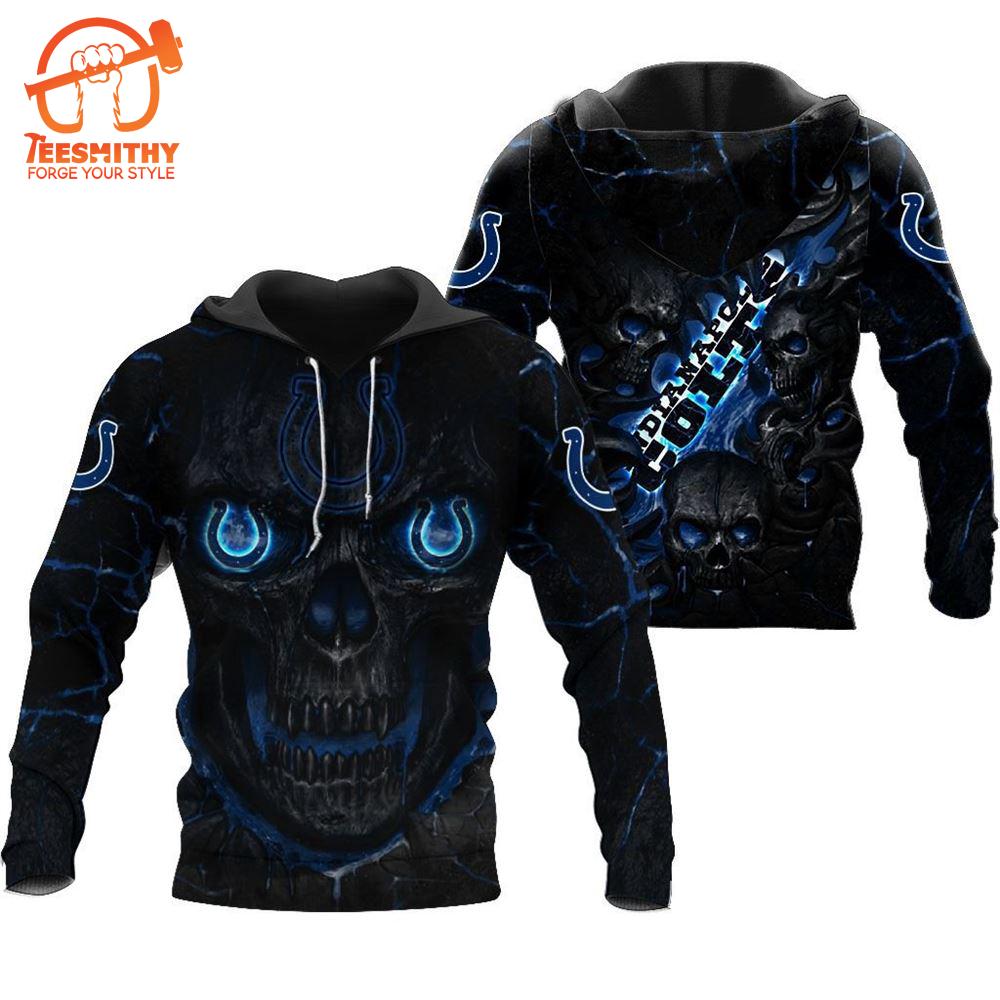 Indianapolis Colts Lava Skull 3D Hoodie Zip Hoodie, Nfl 3D All Over Print Hoodie