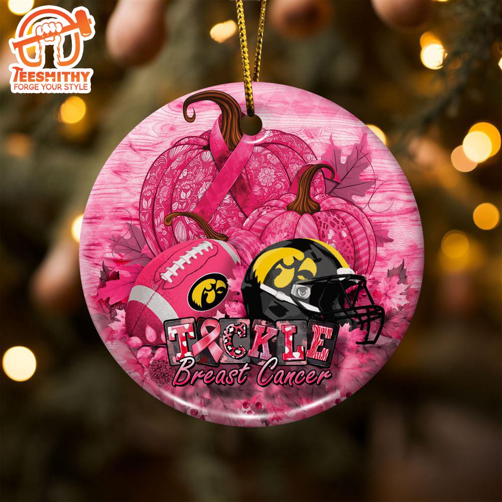 Iowa Hawkeyes  Breast Cancer And Sport Team Ceramic Ornament – Breast Cancer Ornament