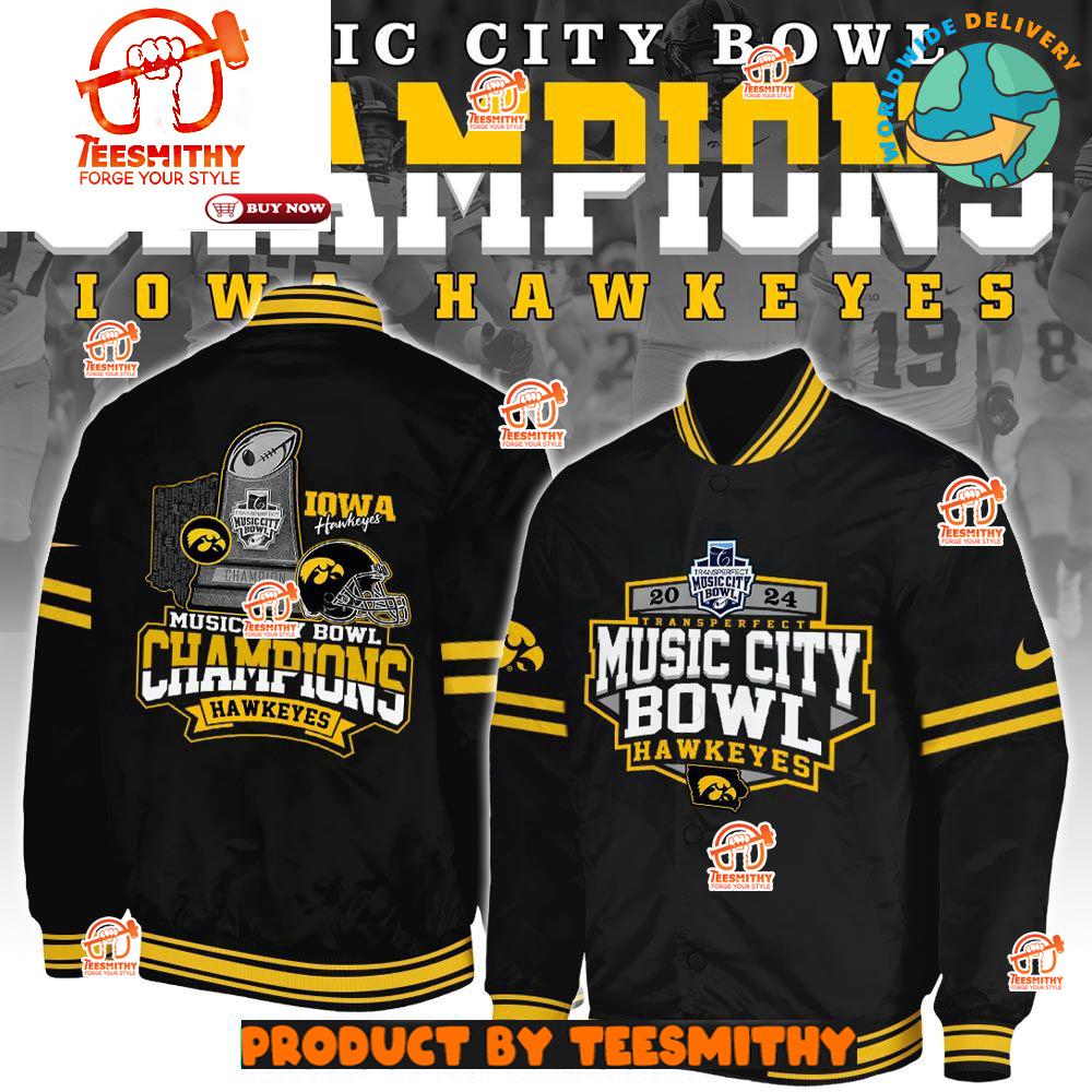 Iowa Hawkeyes NCAA Music City Bowl Champions Baseball Jacket