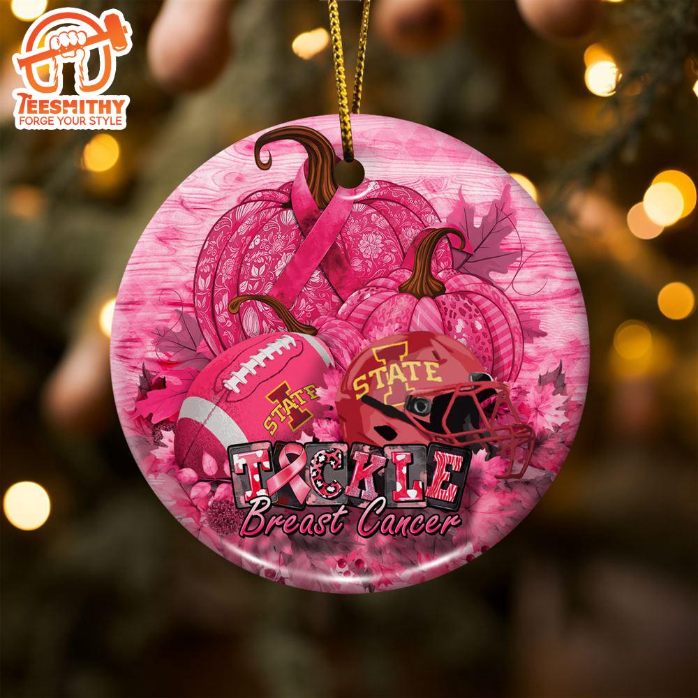 Iowa State Cyclones  Breast Cancer And Sport Team Ceramic Ornament – Breast Cancer Ornament