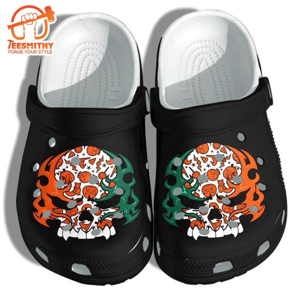 Irish Skulls Halloween Clog Shoestattoo Shoes Clog Halloween 2021 Clog Shoesclog Birthday Gift For Boy Girl