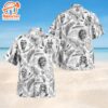 Iron Maiden Black and white tropical Short Sleeve Aloha Shirt