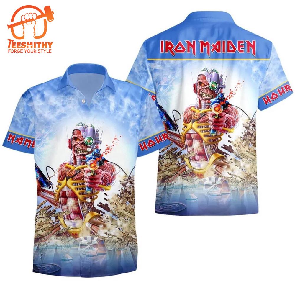 Iron Maiden Cyborg Eddie Short Sleeve Aloha Shirt