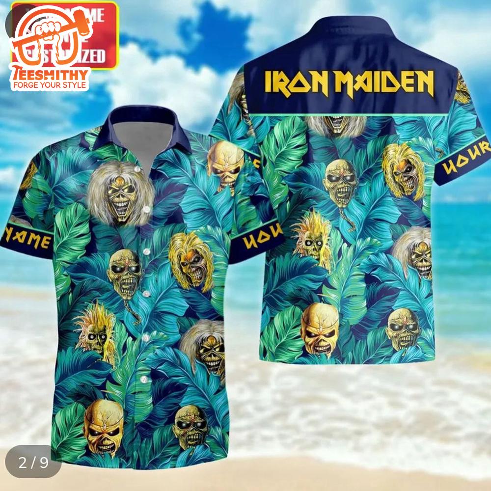 Iron Maiden Jungle Skulls Epic Short Sleeve Aloha Shirt