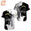 Iron Maiden Los Angeles Chargers Black And White Short Sleeve Aloha Shirt