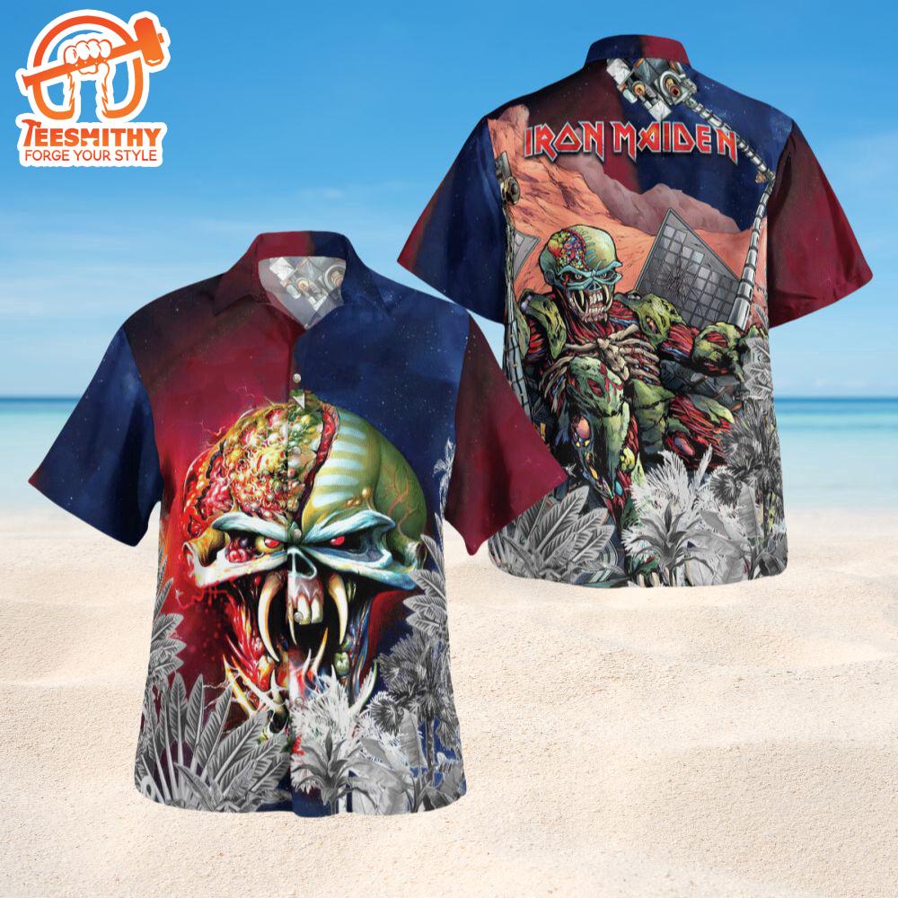 Iron Maiden The Final Frontier 2015 Short Sleeve Aloha Shirt