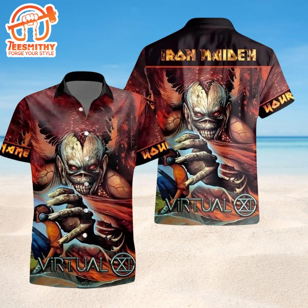 Iron Maiden Virtual XI Cyber Demon Short Sleeve Aloha Shirt