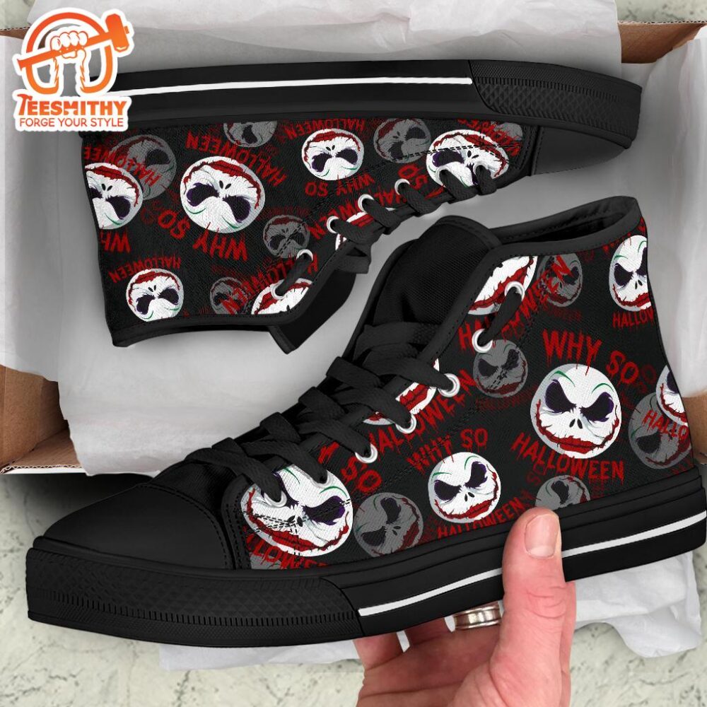 Jack Joker Face High Top Shoes Funny Mixed