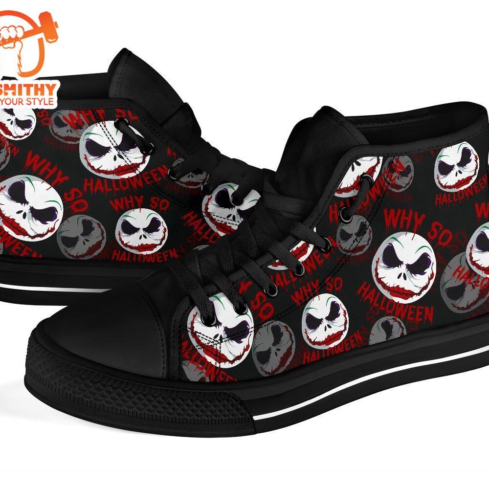 Jack Joker Face High Top Shoes Funny Mixed