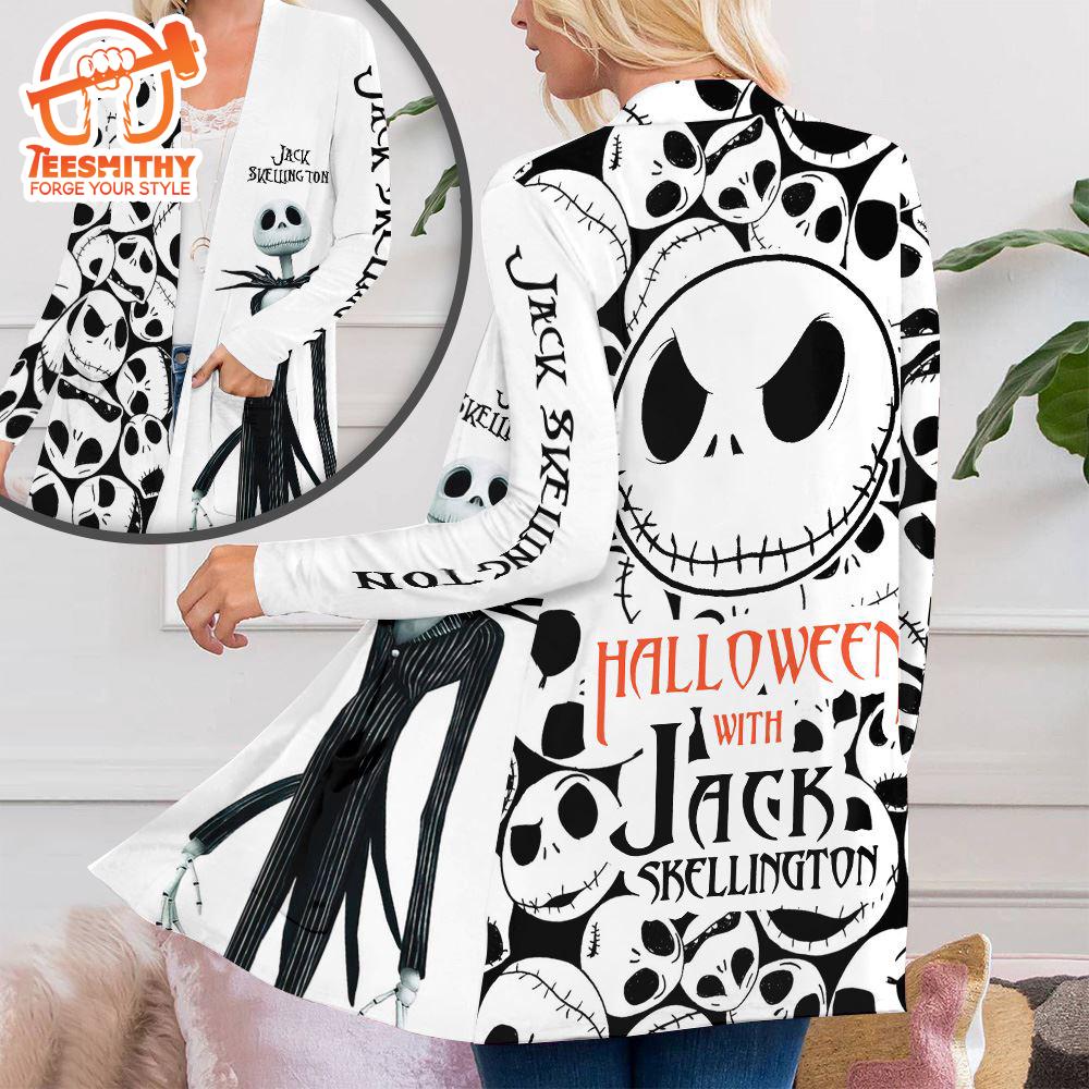 Jack Skellington Women’s Patch Pocket Cardigan For Fans