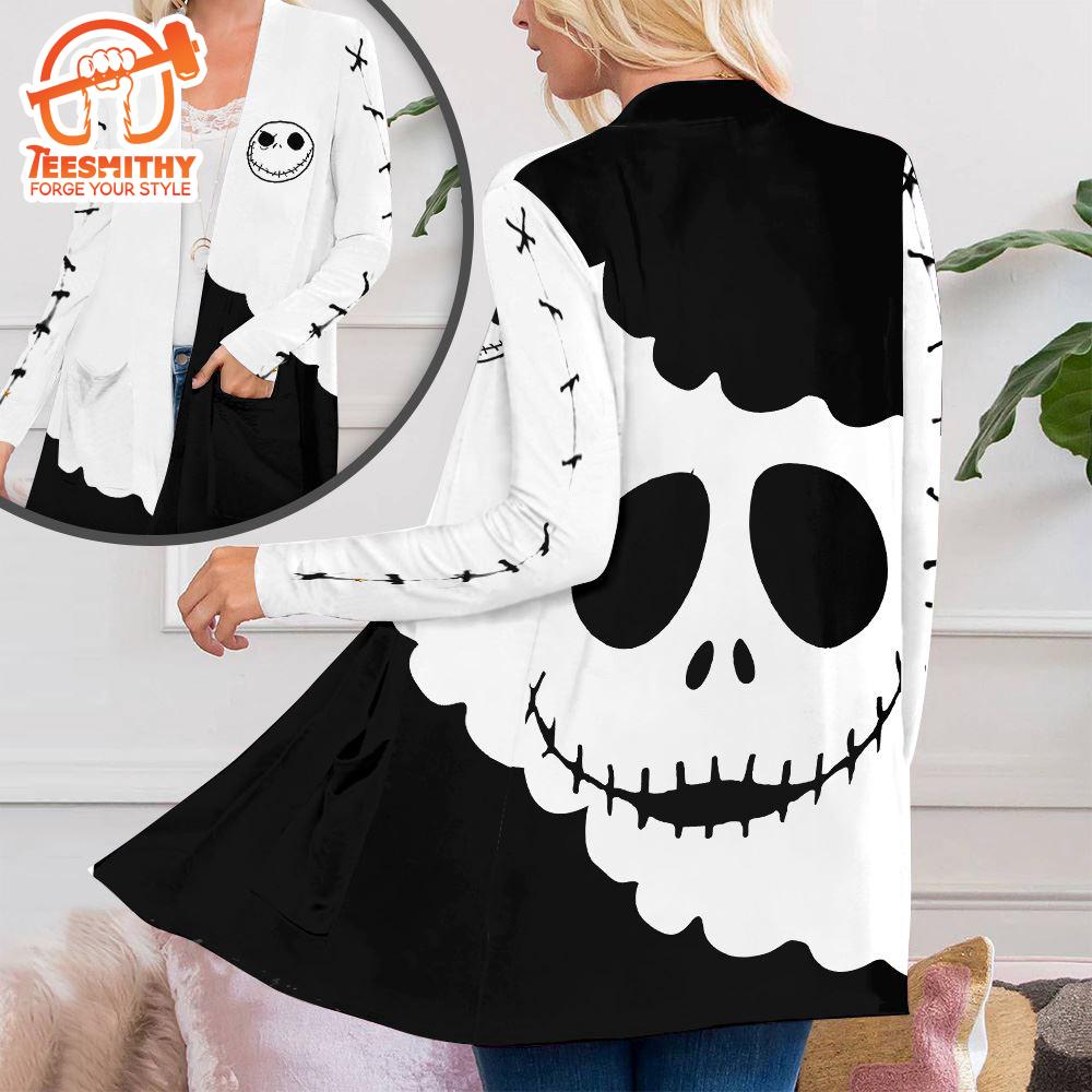 Jack Skellington Women’s Patch Pocket Cardigan Gift Christmas