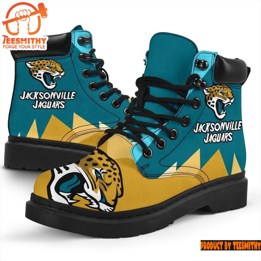 Jacksonville Jaguars All Season Boots  Casual Shoes  Vegan Leather Custom Boot Shoes