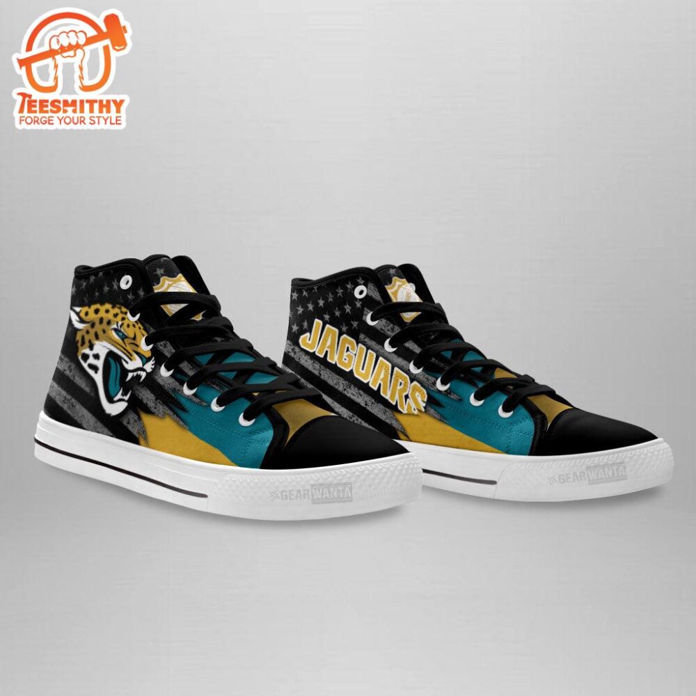 Jacksonville Jaguars High Top Shoes Custom American Flag Sneakers