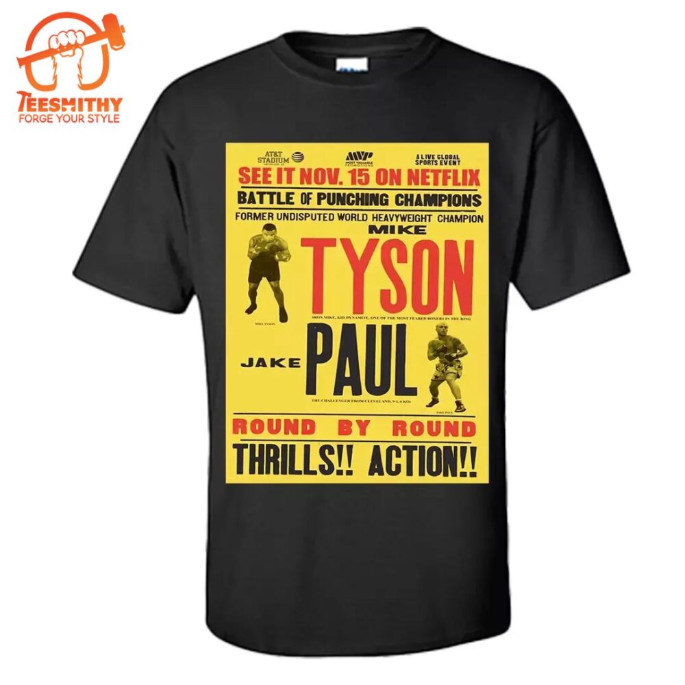 Jake Paul Vs Mike Tyson New 2024 Boxing Black T-Shirt