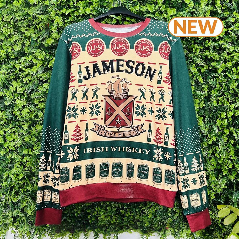 Jameson Irish Whiskey Alcohol  Ugly Christmas Sweater Shirt, Sweatshirt