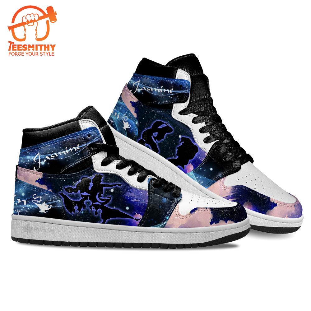 Jasmine and Aladdin Silhouette Air Jordan 1 Shoes Custom For Fans Sneakers