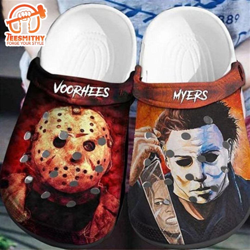 Jason Voorhees And Michael Myers Movie Halloween Shoes Clogs Custom Name For Men Women And Kids