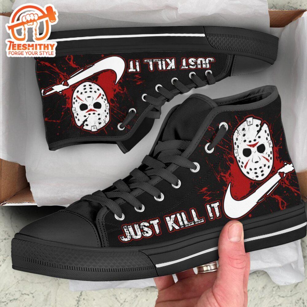 Jason Voorhees Sneakers High Top Custom Just Kill It Friday 13th Shoes