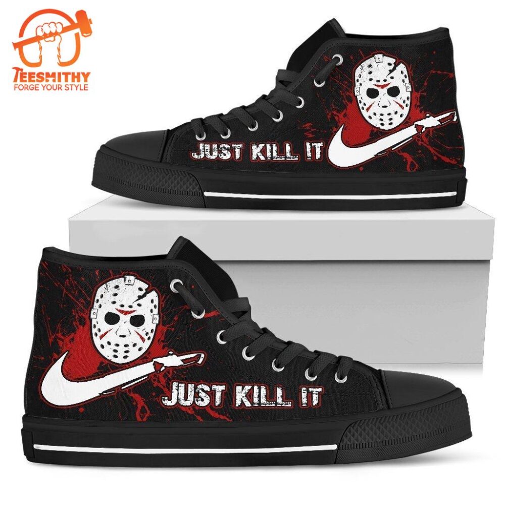 Jason Voorhees Sneakers High Top Custom Just Kill It Friday 13th Shoes