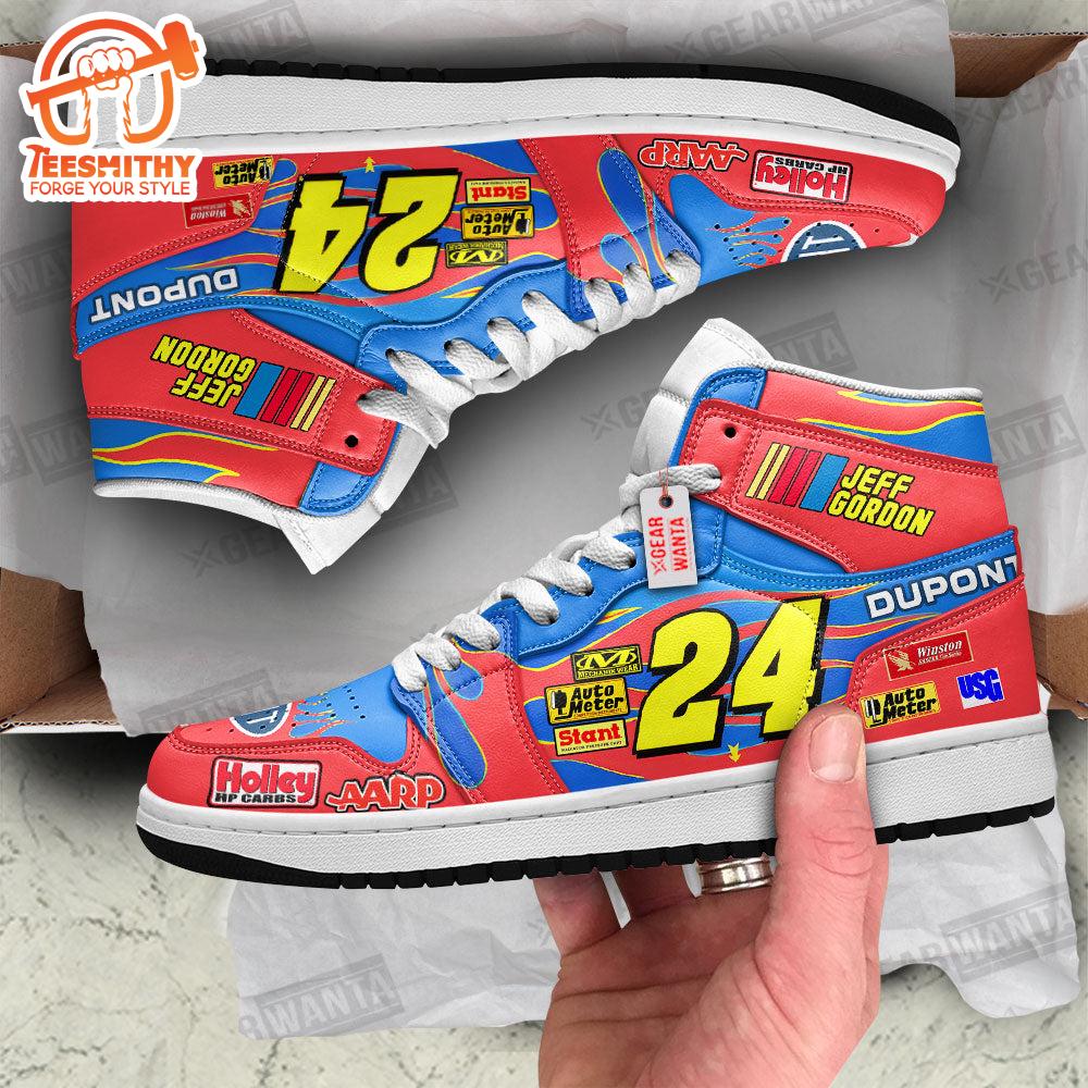 Jeff Gordon Dupont Air Jordan 1 Shoes Custom #24 Sneakers