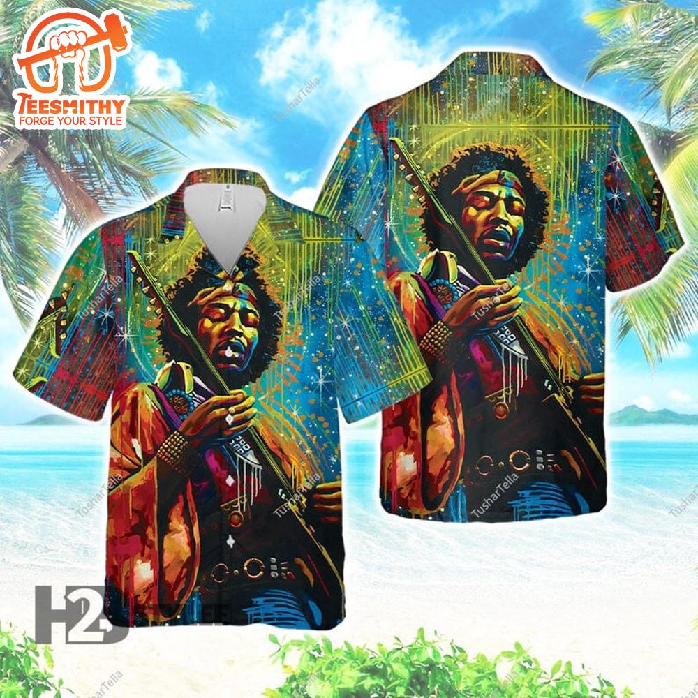 Jimi Hendrix Classic Rock Psychedelic Groove Hawaiian Shirt