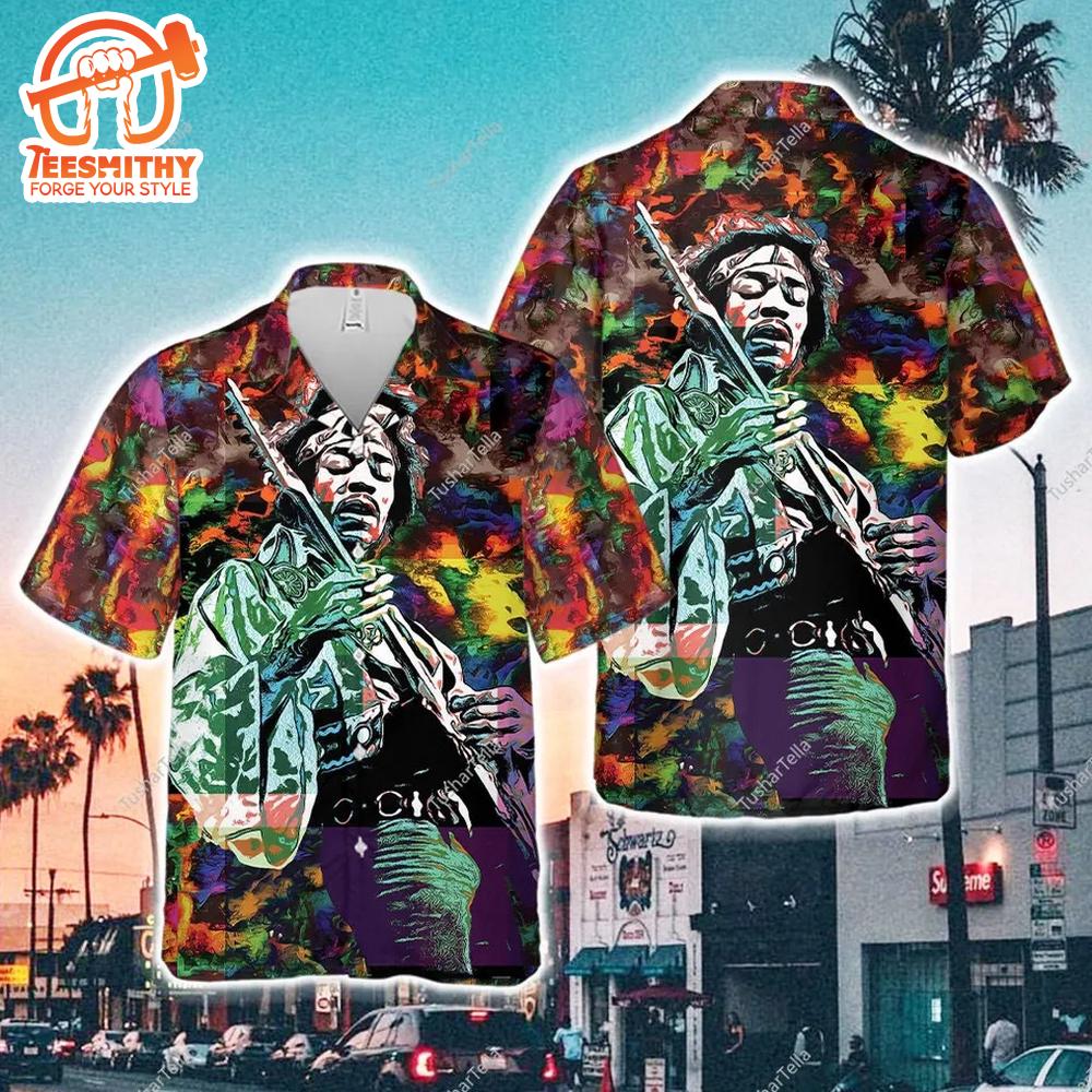 Jimi Hendrix Electric Guitar Hawaiian Shirt