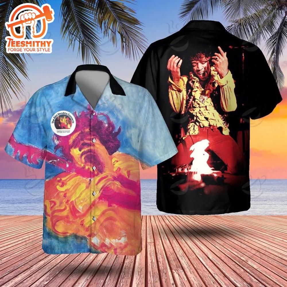 Jimi Hendrix Fire and Passion Hawaiian Shirt