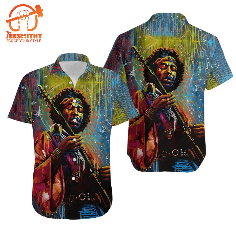 Jimi Hendrix Galaxy Art Hawaiian Shirt