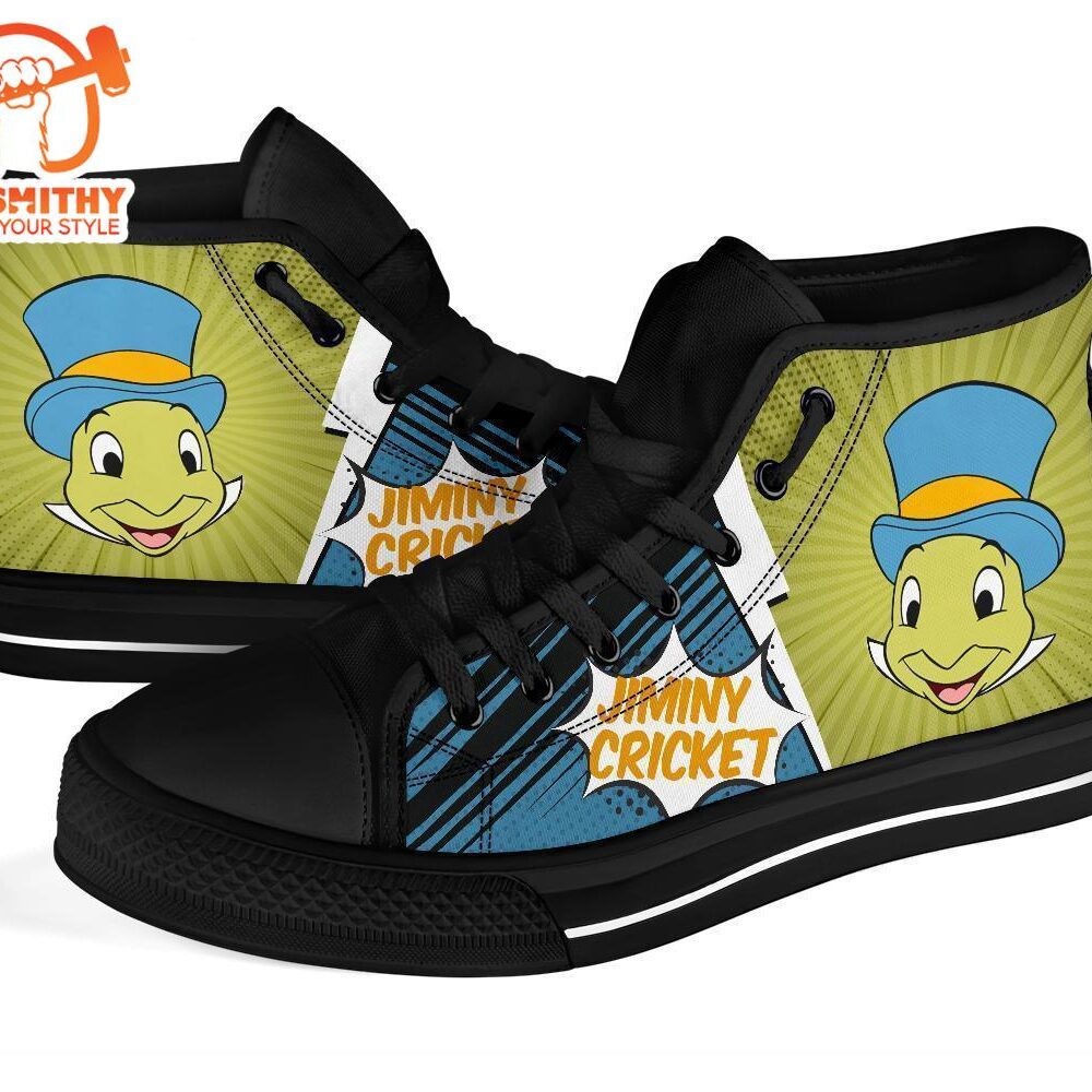 Jiminy Cricket Sneakers Fan High Top Shoes Gift