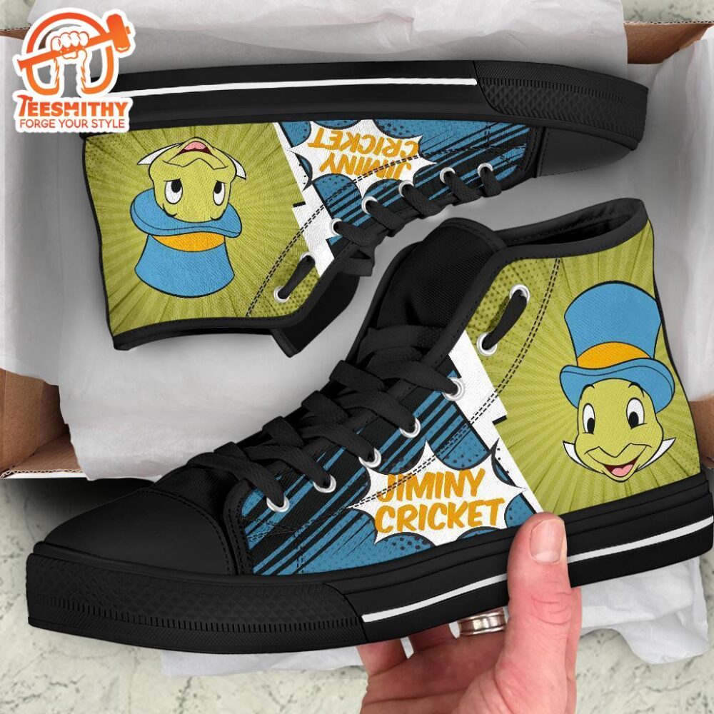 Jiminy Cricket Sneakers Fan High Top Shoes Gift