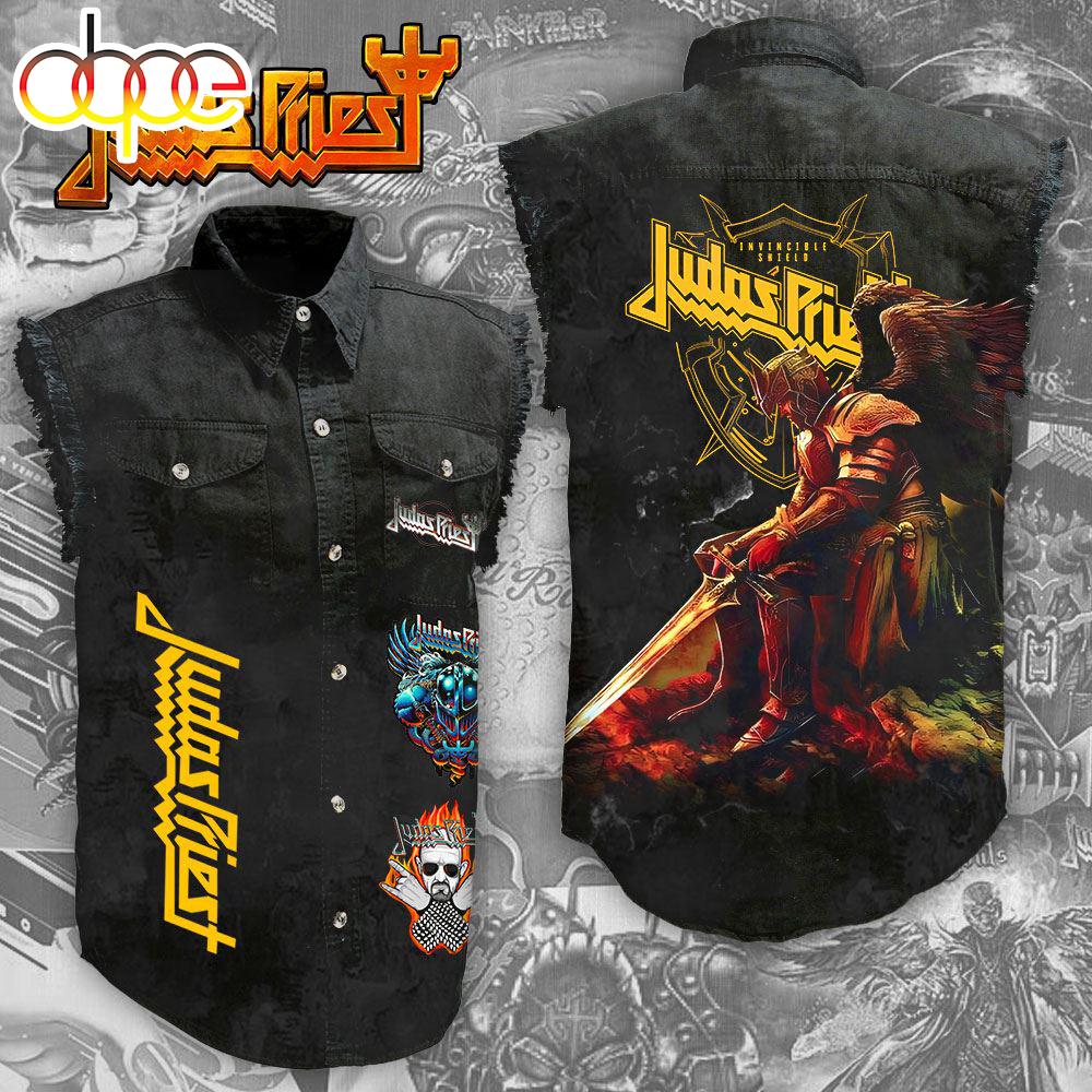 Judas Priest 3D Lightweight Sleeveless Denim Shirt