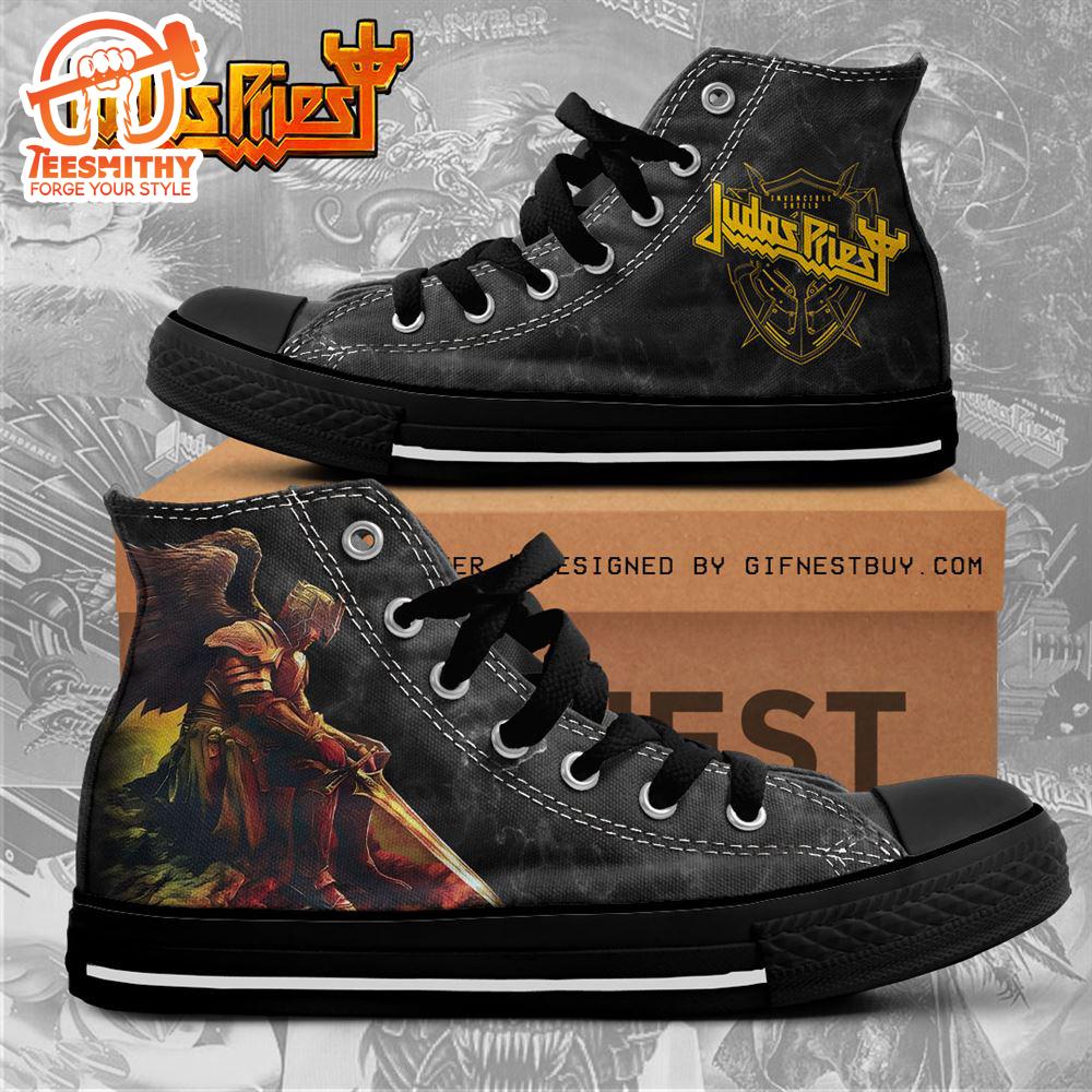 Judas Priest Knight Shoes, Judas Priest High Top Canvas Shoes, Judas Priest Gift