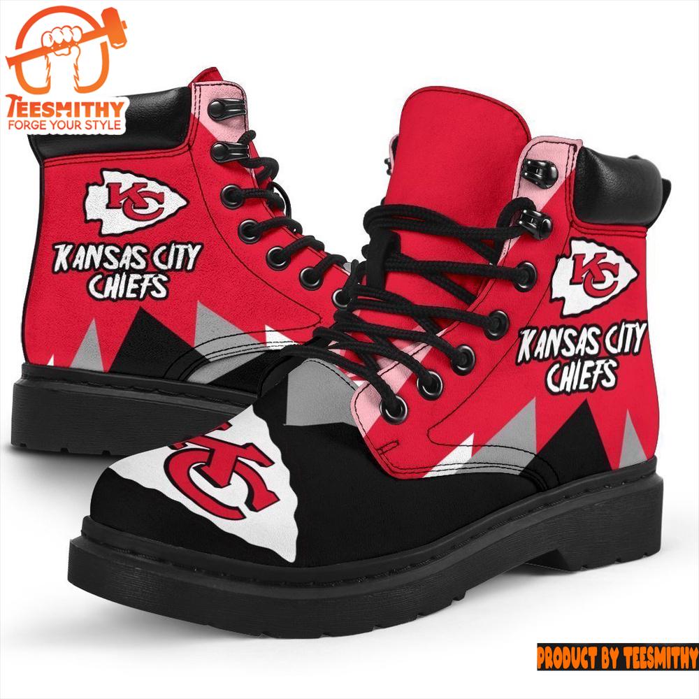 Kansas City Chiefs All Season Boots  Casual Shoes  Vegan Leather Custom Boot Shoes