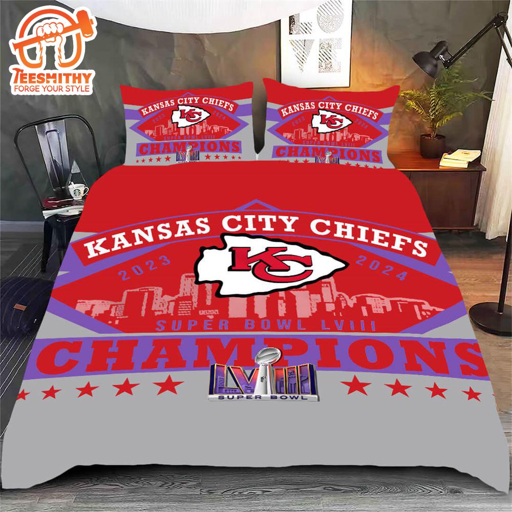 Kansas City Chiefs Bedding Set Merry Christmas Gift Fans