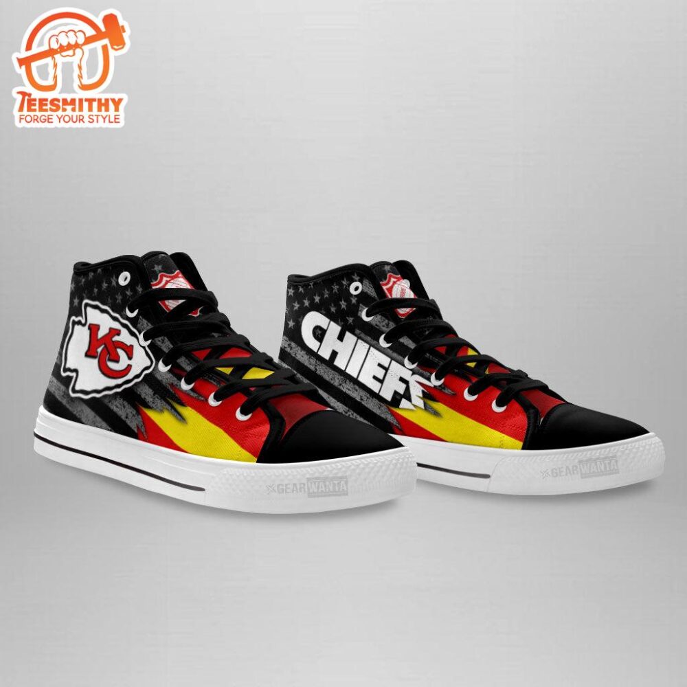 Kansas City Chiefs High Top Shoes Custom American Flag Sneakers