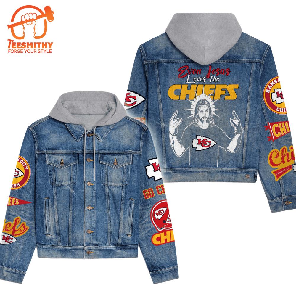 Kansas City Chiefs Men’s Premium Hooded Denim Jacket V2