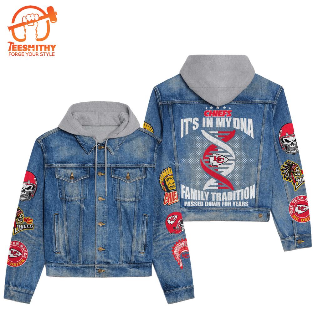 Kansas City Chiefs Men’s Premium Hooded Denim Jacket Version 3