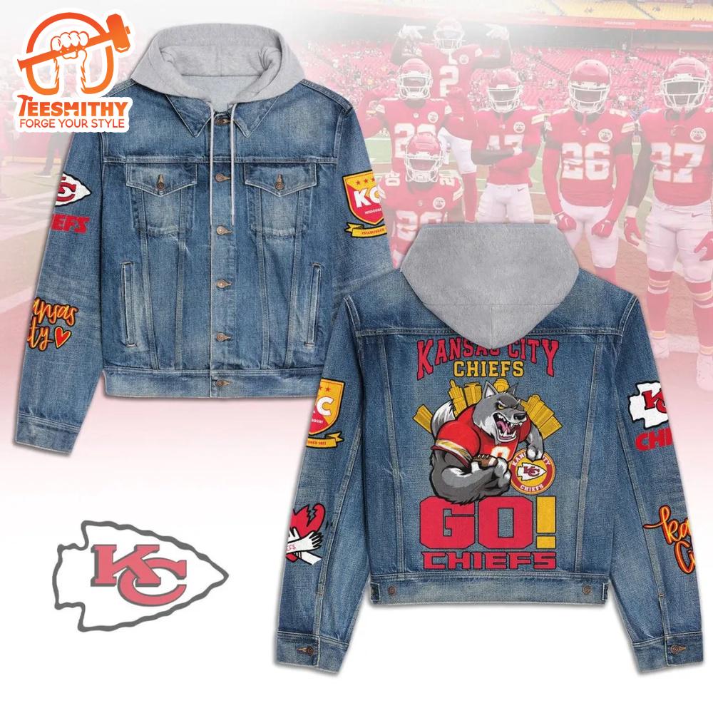 Kansas City Chiefs Premium Hooded Denim Jacket V1