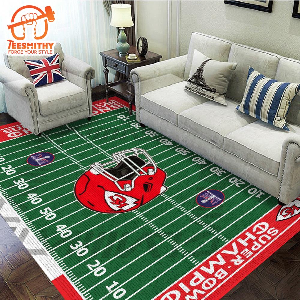 Kansas City Chiefs Rectangular Rug Merry Christmas