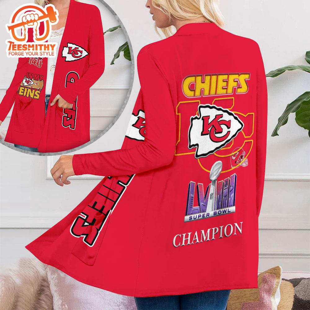 Kansas City Chiefs Women’s Patch Pocket Cardigan Gift Christmas