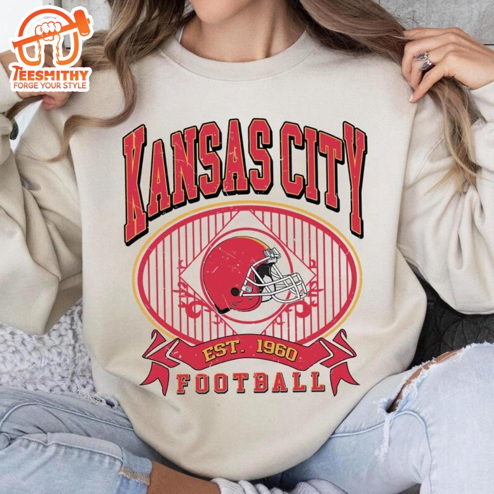 Kansas City Football 90s Style Shirt, Kansas City Football Crewneck Sweatshirts