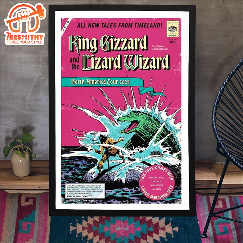 King Gizzard And The Lizard Wizard North America Tour 2024 Poster Canvas