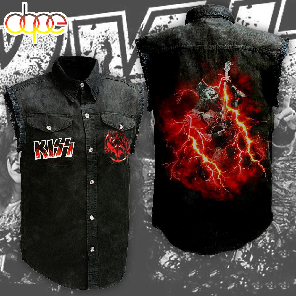 Kiss Band 3D Lightweight Sleeveless Denim Shirt