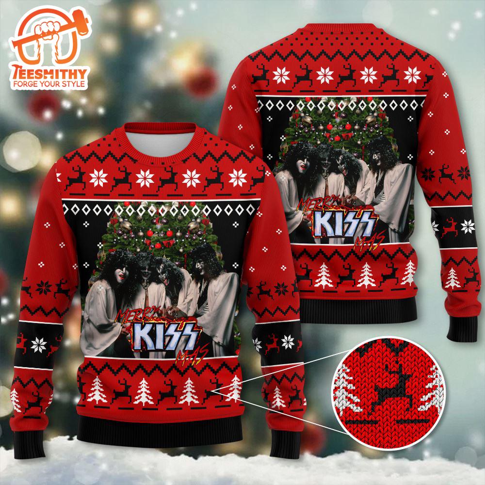 Kiss Band 3D Ugly Sweater, Kissmas For Fans