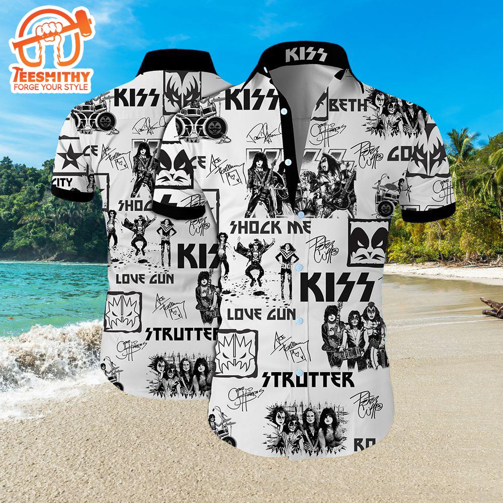 Kiss Band Aloha Style Men’s Short Sleeve Aloha Shirts