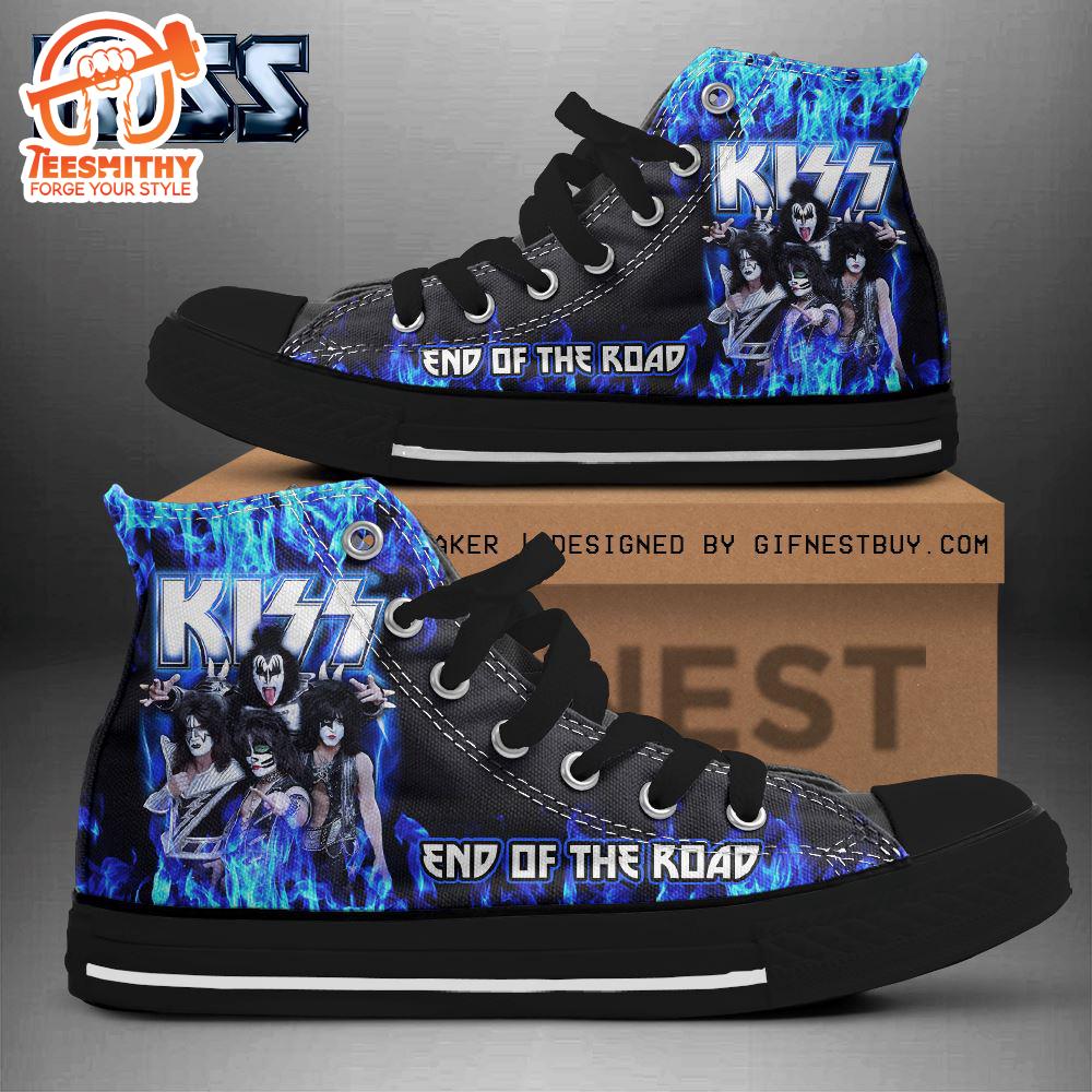 Kiss Band Blue End Of The Road Shoes, Kiss Band High Top Shoes