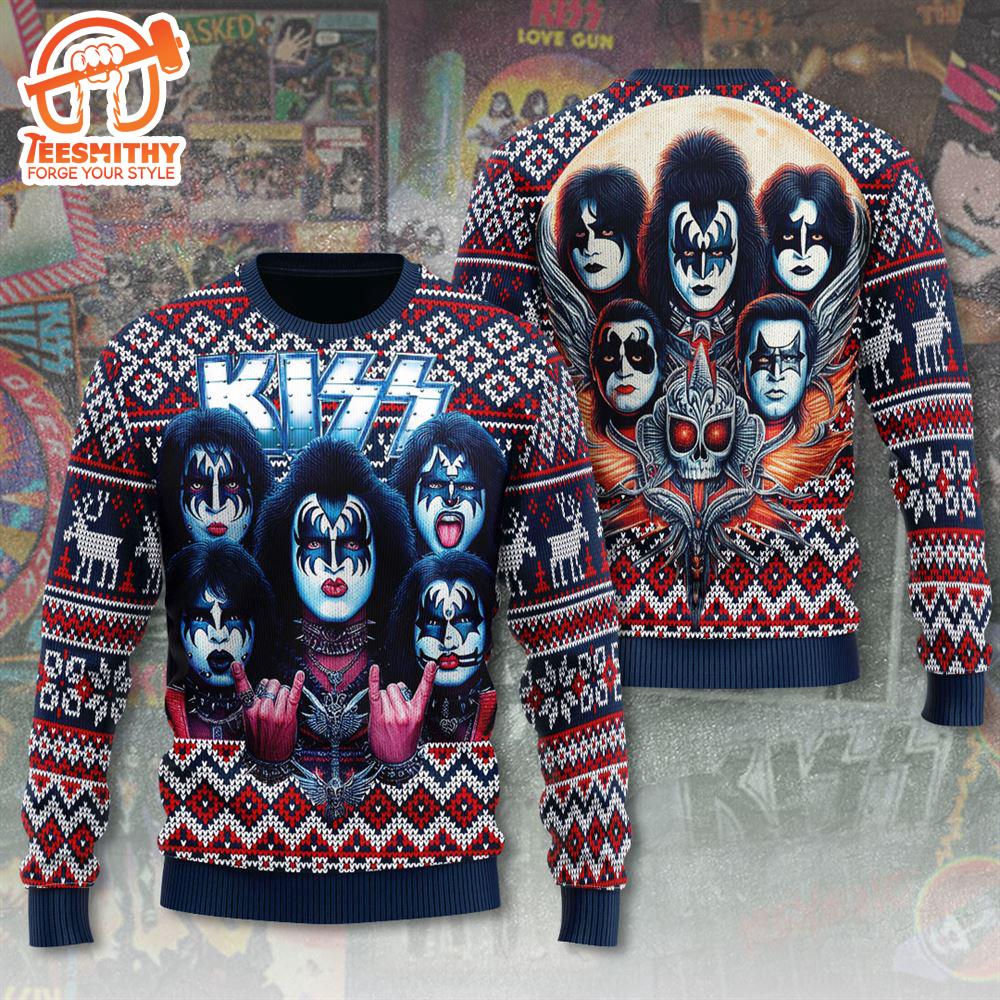 Kiss Band I Love You Christmas Ugly Sweater